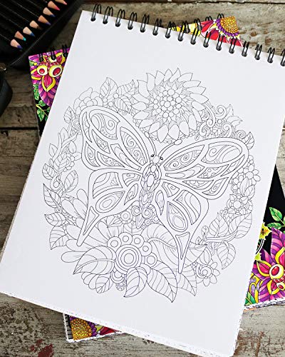 Nature-inspired Adult Coloring Book: 50 Original Hand-drawn Designs