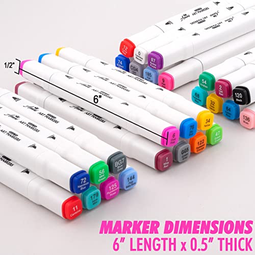 120 Color Dual Tip Markers with Travel Case