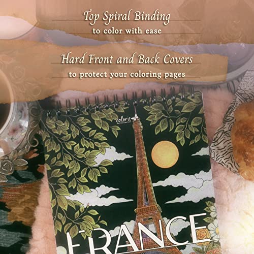 France Adult Coloring Book: Beautiful French Landscapes & Landmarks