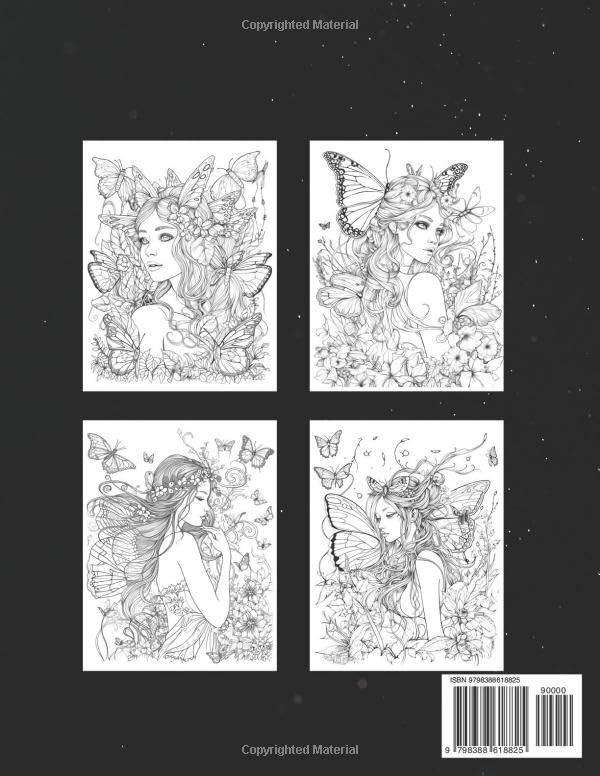 Magical Forest Fairies: Relaxation Coloring Book with Flower Designs