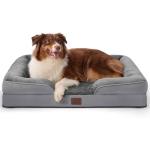 Orthopedic Foam Dog Bed with Washable Cover, Grey