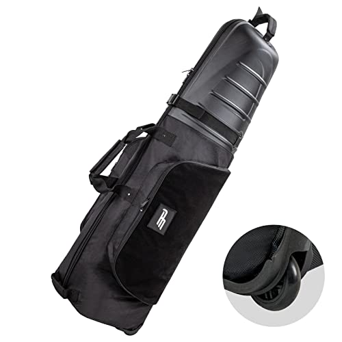 PLAYEAGLE Golf Travel Bag with Reinforced Wheels & Hard Top