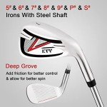 KVV Premium Golf Whole Set 11-Piece for Men Driver, Fairway, Hybrid, 5#-P# Irons, Putter Right Hand Steel Shaft Regular Flex Golf Clubs, Without Golf Bag