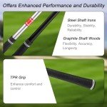KVV Premium Golf Whole Set 11-Piece for Men Driver, Fairway, Hybrid, 5#-P# Irons, Putter Right Hand Steel Shaft Regular Flex Golf Clubs, Without Golf Bag