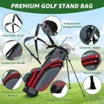 XDriveMax 8 Pieces Complete Mens Golf Club Set Right/Left Hand for Men Women Includes Stand Bag with Rain Hood, 3# Fairway Wood with Head Covers, 5# Hybrid, 5#, 7#, 9# S# Irons and Putter