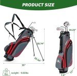 XDriveMax 8 Pieces Complete Mens Golf Club Set Right/Left Hand for Men Women Includes Stand Bag with Rain Hood, 3# Fairway Wood with Head Covers, 5# Hybrid, 5#, 7#, 9# S# Irons and Putter