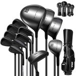 PGM 13 Piece Men's Complete Golf Club Sets - Ultra-Thin Face Titanium Driver (0.85+ COR), High COR Fairway Woods, Forged Irons, Precision CNC Milled Putter, with Stand Bag - Right Handed