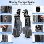 Tangkula 9/10 Pieces Men's Complete Golf Clubs Set Right Hand, Includes 460cc Alloy #1 Driver & #3 Fairway Wood & #4 Hybrid & #6/#7/#8/#9/#P Irons & Putter, Golf Club Set