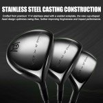 PGM 13 Piece Men's Complete Golf Club Sets - Ultra-Thin Face Titanium Driver (0.85+ COR), High COR Fairway Woods, Forged Irons, Precision CNC Milled Putter, with Stand Bag - Right Handed