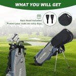 XDriveMax 6 Pieces Kids Golf Club Set, Junior Golf Club Set Ages 12-14 Includes Stand Bag, 1# Drive, 5# Hybrid, 6/7#, 9/P# Irons and Putter Right Hand for Boys Girls