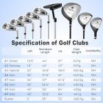 Tangkula 9/10 Pieces Men's Complete Golf Clubs Set Right Hand, Includes 460cc Alloy #1 Driver & #3 Fairway Wood & #4 Hybrid & #6/#7/#8/#9/#P Irons & Putter, Golf Club Set