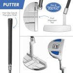 PGA TOUR Youth Golf Club Set – 10-Piece Right-Handed Kids Golf Set for Ages 8-12 (4’8”-5’2”) – Beginner Junior Golf Clubs with Lightweight Stand Bag, Mallet Putter, Hybrid, Driver & More