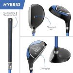 PGA TOUR Youth Golf Club Set – 10-Piece Right-Handed Kids Golf Set for Ages 8-12 (4’8”-5’2”) – Beginner Junior Golf Clubs with Lightweight Stand Bag, Mallet Putter, Hybrid, Driver & More