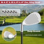 Tangkula 9 Pieces Women's Complete Golf Clubs Set Right Hand, Includes 460cc Alloy #1 Driver & #3 Fairway Wood & #4 Hybrid & #6/#7/#8/#9/#P Irons, Putter, Golf Club Set