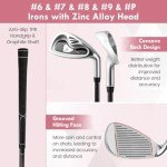 GYMAX Complete Golf Club Set for Women, 14 PCS Right Hand Golf Set with #1 Driver & #3 Fairway & #4 Hybrid & #6/#7/#8/#9/#P Irons, Putter & Head Covers, Ladies Golf Clubs Full Set (Pink)