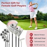 Tangkula 9 Pieces Women's Complete Golf Clubs Set Right Hand, Includes 460cc Alloy #1 Driver & #3 Fairway Wood & #4 Hybrid & #6/#7/#8/#9/#P Irons, Putter, Golf Club Set
