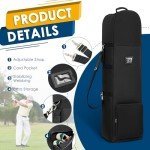 DAREKUKU Golf Travel Covers for Airlines with Detachable Shoulder Straps, Soft Foldable Golf Club Travel Bags, 900D Heavy Duty Oxford -Universal Size, Black
