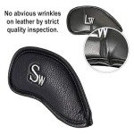 Craftsman Golf 12pcs Thick Synthetic Leather Golf Iron Head Covers Set Headcover fits All Brands Callaway Ping Taylormade Cobra Etc.