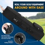DAREKUKU Golf Travel Covers for Airlines with Detachable Shoulder Straps, Soft Foldable Golf Club Travel Bags, 900D Heavy Duty Oxford -Universal Size, Black