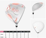 PGM Rio Ladies Womens Complete Right Handed Golf Clubs Set Includes Titanium Driver, S.S. Fairway, S.S. Hybrid, S.S. 6-9, PW/SW Irons, Putter, Stand Bag, 5 Headcover LTG038