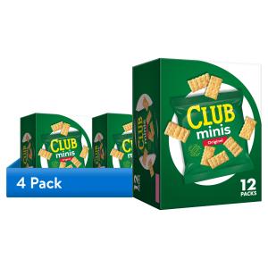 (4 pack) Club Minis Original Mini Crackers, Lunch Snacks, 12 Count