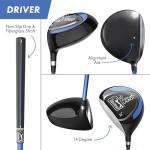 PGA TOUR Youth Golf Club Set – 10-Piece Right-Handed Kids Golf Set for Ages 8-12 (4’8”-5’2”) – Beginner Junior Golf Clubs with Lightweight Stand Bag, Mallet Putter, Hybrid, Driver & More