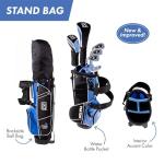 PGA TOUR Youth Golf Club Set – 10-Piece Right-Handed Kids Golf Set for Ages 8-12 (4’8”-5’2”) – Beginner Junior Golf Clubs with Lightweight Stand Bag, Mallet Putter, Hybrid, Driver & More