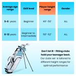 Naipo 6-Piece Golf Club Set Junior Complete Set for Right Handed with Stand Bag & 1 Head Cover