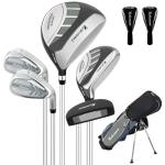 XDriveMax 6 Pieces Kids Golf Club Set, Junior Golf Club Set Ages 12-14 Includes Stand Bag, 1# Drive, 5# Hybrid, 6/7#, 9/P# Irons and Putter Right Hand for Boys Girls
