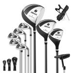 Men's Complete Golf Clubs Package Set 10 Pieces Includes Alloy Driver Black