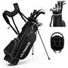 Men's Complete Golf Clubs Package Set 10 Pieces Includes Alloy Driver Black