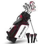 MaxKare Women's Golf Club Set 8-Piece, Includes Driver, Stand Bag, 3 Head Covers, Right Hand, Red