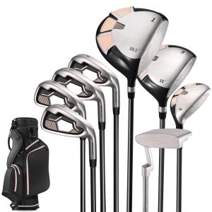 Naipo Golf Clubs Set Complete Golf 12 pcs Club Set Steel Shafts, Putter, Deluxe Stand Bag & 3 Bonus Head Covers