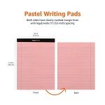 Amazon Basics Wide Ruled 8.5 x 11.75-Inch 50 Sheet Perforated Lined Writing Note Pads, Pack of 6, 300 Count, Multicolor