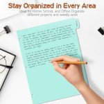 TQQBUU 8 Tab Write & Erase Binder Dividers with Tabs, 8 Tab Durable Plastic Dividers for 3 Ring Binder Letter Size, Binder Tabs for Organizers, School Office Home Supplies, Pastel (1 Set)