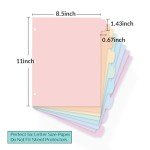 Sooez 8-Tab Durable Plastic Write & Erase Big Tab Dividers for 3 Ring Binder, Aesthetic Cute Pastel Binder Dividers for Student, Teacher, Office, Home Organizers, 1 Set, Pastel