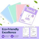 4 Pack Extra Durable 3 Ring Binders 1 Inch, Sooez 1” Three Ring Binder, Eco-Friendly & PVC Free, Customizable Clear View Cover for Letter Size 8.5 x 11'' Paper, Pastel School Office Supplies for Girl