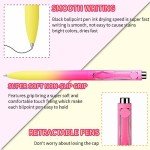 WY WENYUAN Cute Pastel Ballpoint Pens, Fine Point Smooth Writing, Colorful Pens, Black Ink 1.0 mm Journaling Pens Office Supplies for Women & Men, Note Taking