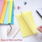 HQCME 9 Pack Lined Sticky Notes 4X6 in Post, 9 Pastel Colors Large Ruled Post Sticky Colorful Super Sticking Power Memo Pads Strong Adhesive, Sticky Notes with Lines Office, Home, 35 Sheets/pad