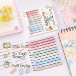 GOTIDEAL Aesthetic Cute Pastel Highlighters set, Dual tip 12 Pack No Bleed Bible Highlighters for office, School study accessory supplies