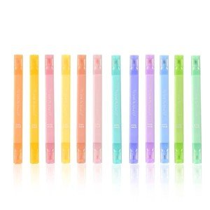 konket 12Pcs Aesthetic Bible Pastel Highlighters and Pens no bleed Assorted Colors Cute Highlighters Double Ended Highlighters for School Supplies and Office Journal DIY Home