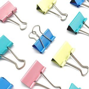 Ykimok 48 Pcs Medium Binder Clips, 1.25 inch(32mm), Colored Binder Clips, Paper Clamps Medium Size for Office Supplies, 4 Vibrant Colors