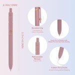 Ddaowanx Gel Pens, 6 Pcs 0.5mm Quick Dry Black Ink Pens Fine Point Smooth Writing Pens, Cute Office School Supplies Gifts for Women