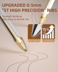 Nicpro 13PCS Pastel Gel Ink Pen Set with Case, Cute Retractable 0.5mm Fine Point Pen, 12 Black Ink Pen with 1 Highlighter, Aesthetic Drawing Pen for Student Note Taking,Writing,Office Supplies (Brown)