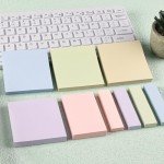 BAYTORY 6 Pads Soft Pastel Sticky Notes, Memo Sticky Note, Colorful Self-Stick Note Easy to Post for Office School Home Study (3 x 3 Inch & 3 x 2 Inch & 3 x 0.7 Inch)