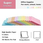 HQCME 16 Pack Sticky Notes 3x3 in Post, Pastel Colors Sticky Note Pads, Recyclable, Sticky Notes Bulk Easy to Post for Home, Office, Notebook