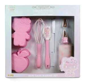 Handstand Kitchen Hello Kitty Commemorative 50th Anniversary Cake Baking Set with Kitty and Apple Mini Cake Molds and More