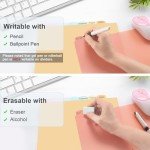 8 Count/1 Set Write & Erase Binder Dividers with Tabs, Durable Plastic 8 Tab Dividers for 3 Ring Binder Letter Size, Separators for Student School Home Office Document Organizer, Pastel