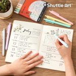 Shuttle Art Retractable Pastel Gel Ink Pens, 11 Pack Black Ink Pens, Cute Pens 0.5mm Fine Point for Writing Journaling Taking Notes School Office Home
