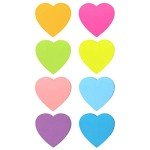 SIMONA Heart Shape Sticky Notes 8 Color Bright Colorful Sticky Pad 75 Sheets/Pad Self-Sticky Note Pads
